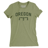 Oregon Cycling Women's T-Shirt-Light Olive-Allegiant Goods Co. Vintage Sports Apparel