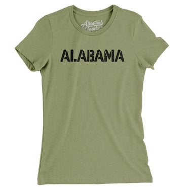 Alabama Military Stencil Women's T-Shirt-Allegiant Goods Co. Vintage Sports Apparel