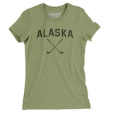 Alaska Golf Women's T-Shirt-Light Olive-Allegiant Goods Co. Vintage Sports Apparel