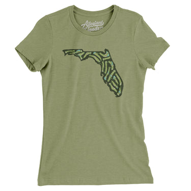 Florida Golf Course Women's T-Shirt-Light Olive-Allegiant Goods Co. Vintage Sports Apparel