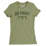 Detroit Cycling Women's T-Shirt-Light Olive-Allegiant Goods Co. Vintage Sports Apparel