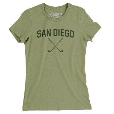 San Diego Golf Women's T-Shirt-Light Olive-Allegiant Goods Co. Vintage Sports Apparel