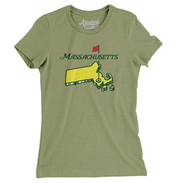 Massachusetts Golf Women's T-Shirt-Light Olive-Allegiant Goods Co. Vintage Sports Apparel