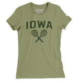Iowa Tennis Women's T-Shirt-Light Olive-Allegiant Goods Co. Vintage Sports Apparel
