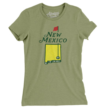 New Mexico Golf Women's T-Shirt-Light Olive-Allegiant Goods Co. Vintage Sports Apparel