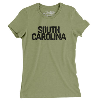 South Carolina Military Stencil Women's T-Shirt-Allegiant Goods Co. Vintage Sports Apparel