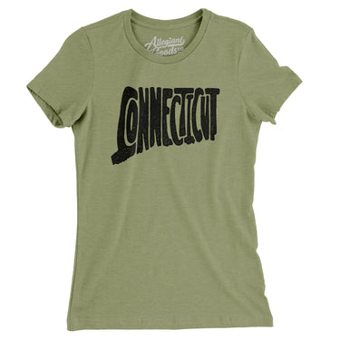 Connecticut State Shape Text Women's T-Shirt-Allegiant Goods Co. Vintage Sports Apparel