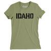 Idaho Military Stencil Women's T-Shirt-Light Olive-Allegiant Goods Co. Vintage Sports Apparel