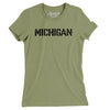 Michigan Military Stencil Women's T-Shirt-Light Olive-Allegiant Goods Co. Vintage Sports Apparel