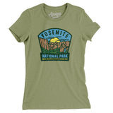 Yosemite National Park Badge Women's T-Shirt-Light Olive-Allegiant Goods Co. Vintage Sports Apparel