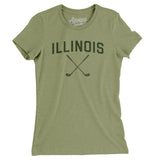Illinois Golf Women's T-Shirt-Light Olive-Allegiant Goods Co. Vintage Sports Apparel