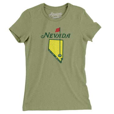 Nevada Golf Women's T-Shirt-Light Olive-Allegiant Goods Co. Vintage Sports Apparel