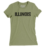 Illinois Military Stencil Women's T-Shirt-Allegiant Goods Co. Vintage Sports Apparel