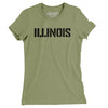 Illinois Military Stencil Women's T-Shirt-Light Olive-Allegiant Goods Co. Vintage Sports Apparel