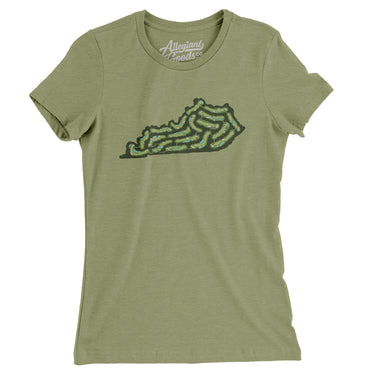 Kentucky Golf Course Women's T-Shirt-Light Olive-Allegiant Goods Co. Vintage Sports Apparel