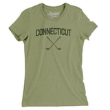 Connecticut Golf Women's T-Shirt-Light Olive-Allegiant Goods Co. Vintage Sports Apparel