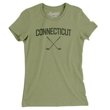 Connecticut Golf Women's T-Shirt-Light Olive-Allegiant Goods Co. Vintage Sports Apparel