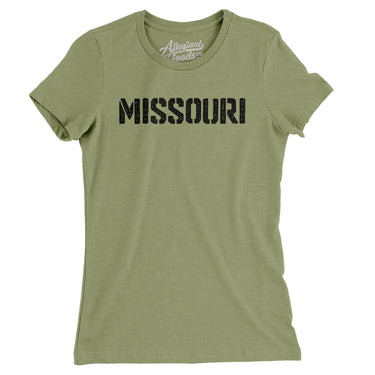 Missouri Military Stencil Women's T-Shirt-Allegiant Goods Co. Vintage Sports Apparel