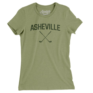 Asheville Golf Women's T-Shirt-Light Olive-Allegiant Goods Co. Vintage Sports Apparel