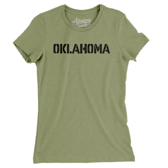 Oklahoma Military Stencil Women's T-Shirt-Allegiant Goods Co. Vintage Sports Apparel