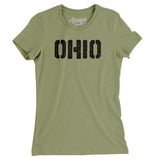 Ohio Military Stencil Women's T-Shirt-Light Olive-Allegiant Goods Co. Vintage Sports Apparel