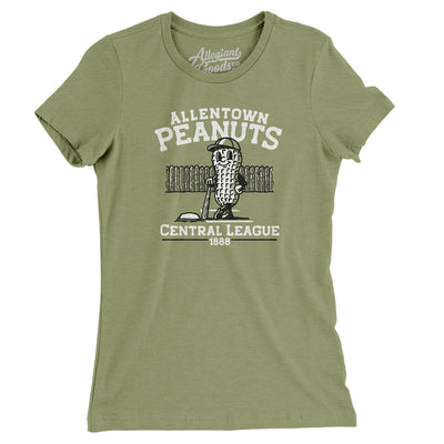 Allentown Peanuts Women's T-Shirt-Light Olive-Allegiant Goods Co. Vintage Sports Apparel