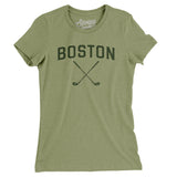 Boston Golf Women's T-Shirt-Light Olive-Allegiant Goods Co. Vintage Sports Apparel