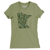 Minnesota Golf Course Women's T-Shirt-Light Olive-Allegiant Goods Co. Vintage Sports Apparel