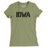 Iowa Military Stencil Women's T-Shirt-Light Olive-Allegiant Goods Co. Vintage Sports Apparel