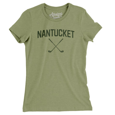 Nantucket Golf Women's T-Shirt-Light Olive-Allegiant Goods Co. Vintage Sports Apparel