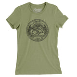 Nevada State Quarter Women's T-Shirt-Light Olive-Allegiant Goods Co. Vintage Sports Apparel