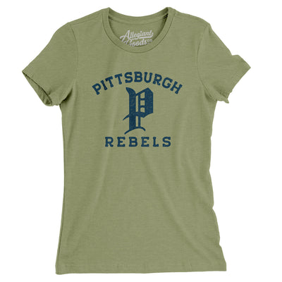 Pittsburgh Rebels Women's T-Shirt-Light Olive-Allegiant Goods Co. Vintage Sports Apparel