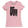 Utah State Shape Text Women's T-Shirt-Light Pink-Allegiant Goods Co. Vintage Sports Apparel