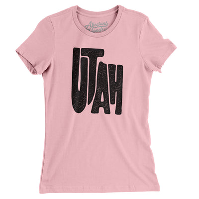 Utah State Shape Text Women's T-Shirt-Light Pink-Allegiant Goods Co. Vintage Sports Apparel