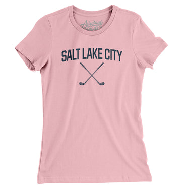 Salt Lake City Golf Women's T-Shirt-Light Pink-Allegiant Goods Co. Vintage Sports Apparel