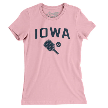Iowa Pickleball Women's T-Shirt-Light Pink-Allegiant Goods Co. Vintage Sports Apparel