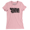 Montana State Shape Text Women's T-Shirt-Light Pink-Allegiant Goods Co. Vintage Sports Apparel