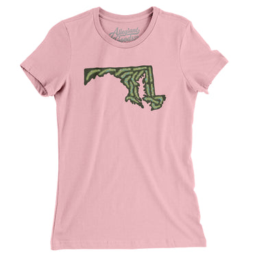 Maryland Golf Course Women's T-Shirt-Light Pink-Allegiant Goods Co. Vintage Sports Apparel