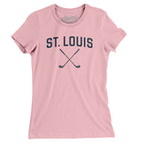 St. Louis Golf Women's T-Shirt-Light Pink-Allegiant Goods Co. Vintage Sports Apparel
