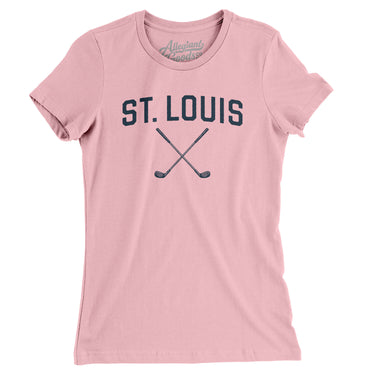 St. Louis Golf Women's T-Shirt-Light Pink-Allegiant Goods Co. Vintage Sports Apparel