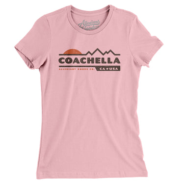 Coachella Mountain Sunset Women's T-Shirt-Light Pink-Allegiant Goods Co. Vintage Sports Apparel