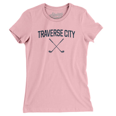 Traverse City Golf Women's T-Shirt-Light Pink-Allegiant Goods Co. Vintage Sports Apparel