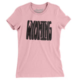 Wyoming State Shape Text Women's T-Shirt-Light Pink-Allegiant Goods Co. Vintage Sports Apparel