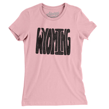 Wyoming State Shape Text Women's T-Shirt-Light Pink-Allegiant Goods Co. Vintage Sports Apparel