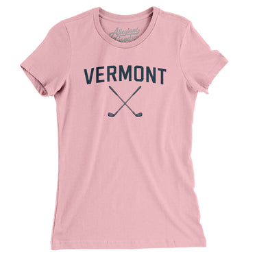 Vermont Golf Women's T-Shirt-Light Pink-Allegiant Goods Co. Vintage Sports Apparel