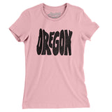 Oregon State Shape Text Women's T-Shirt-Light Pink-Allegiant Goods Co. Vintage Sports Apparel