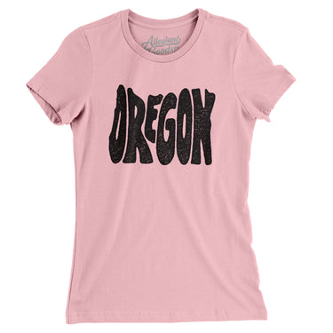 Oregon State Shape Text Women's T-Shirt-Light Pink-Allegiant Goods Co. Vintage Sports Apparel
