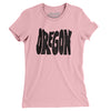 Oregon State Shape Text Women's T-Shirt-Light Pink-Allegiant Goods Co. Vintage Sports Apparel