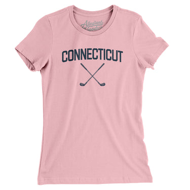 Connecticut Golf Women's T-Shirt-Light Pink-Allegiant Goods Co. Vintage Sports Apparel
