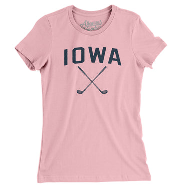 Iowa Golf Women's T-Shirt-Light Pink-Allegiant Goods Co. Vintage Sports Apparel